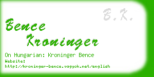 bence kroninger business card